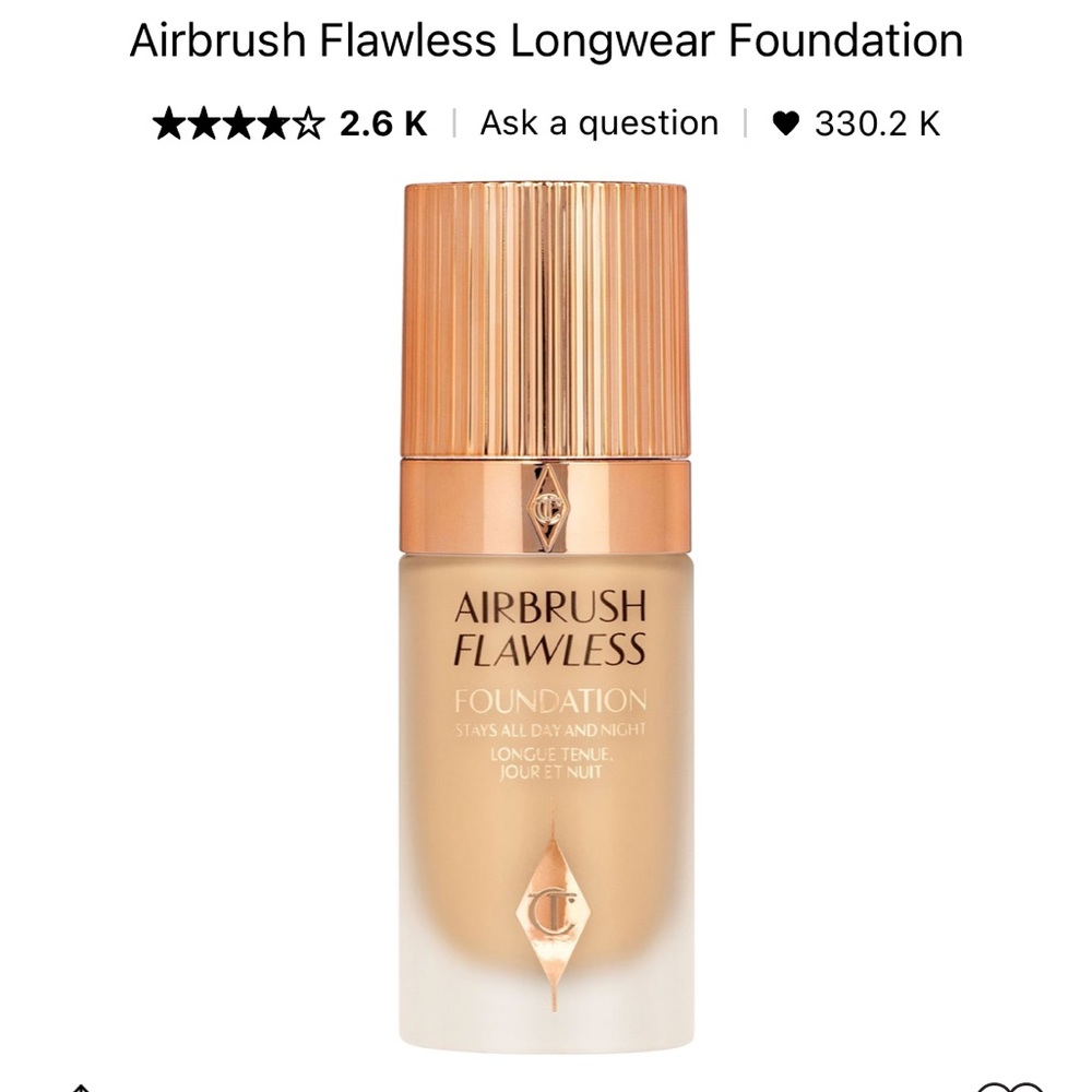 🆕 Charlotte Tilbury Airbrush Flawless Longwear Foundation ✨HOST PICK✨